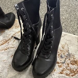 Black Lace-Up Ankle Boots